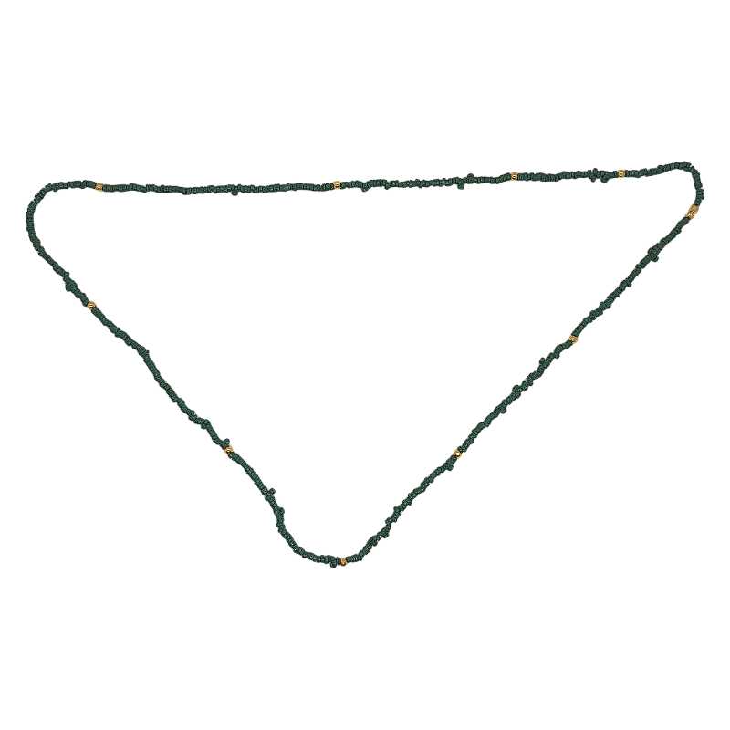 Modeschmuck Keramik Kette in Malachit Grüntönen und vergoldeten Kugeln